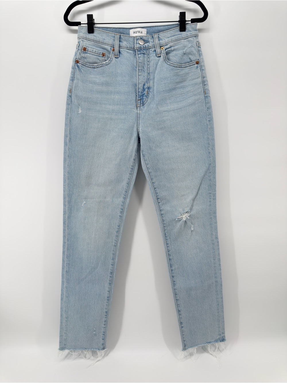 Pistola Monroe High Rise Cigarette Jeans 26 min Jean raw hem